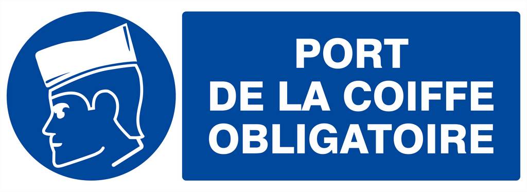 PANNEAU PORT DE LA COIFFE OBLIGATOIRE 330X120MM TALIAPLAST - 626502