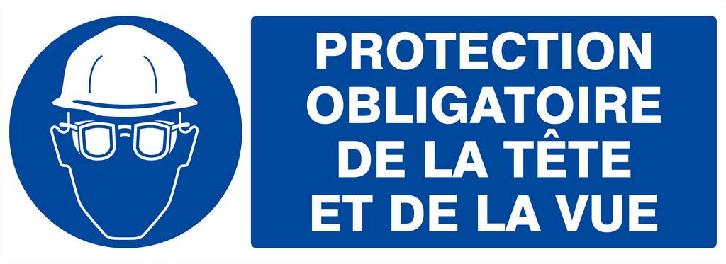 PANNEAU PROTECTION OBLIGATOIRE TETE ET VUE 330X120MM TALIAPLAST - 626504