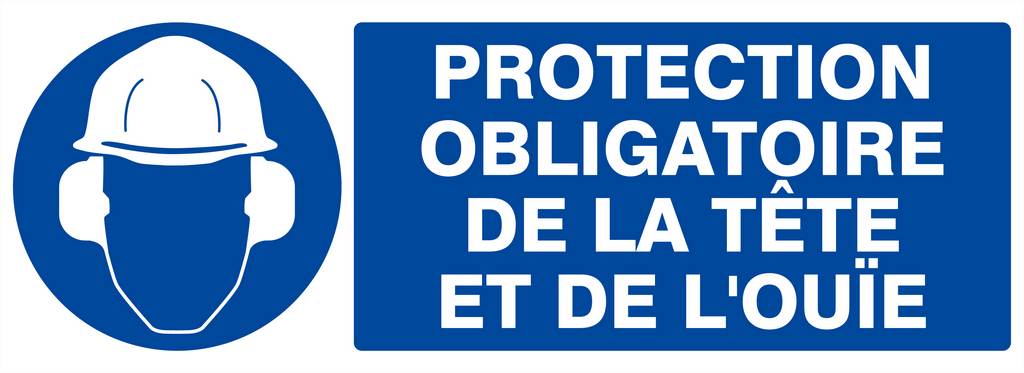 PANNEAU PROTECTION OBLIGATOIRE TETE ET OUIE 330X120MM TALIAPLAST - 626505