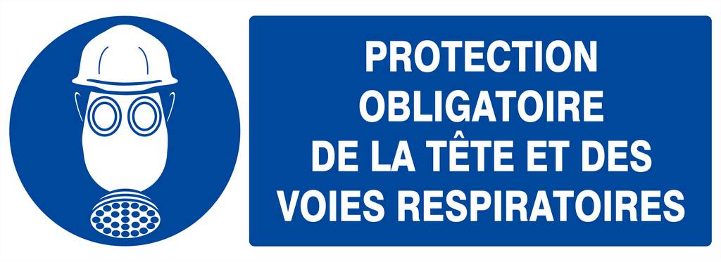 PROTECTION OBLIGAT. TETE/VOIES RESPIRATOIRES 330x120mm TALIAPLAST - 626506