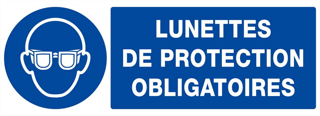 PANNEAU LUNETTES DE PROTECTION OBLIGATOIRES 330X120MM TALIAPLAST - 626507