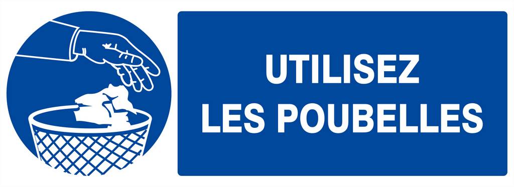 PANNEAU UTILISEZ LES POUBELLES 330X120MM TALIAPLAST - 626512