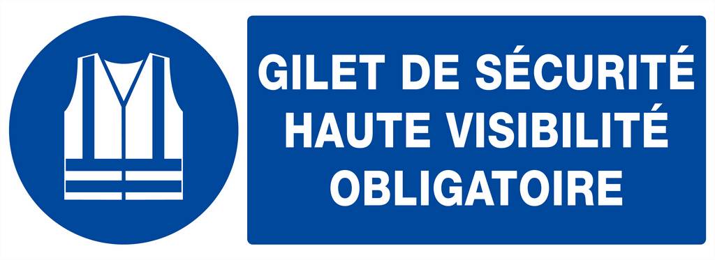 PANNEAU GILET DE SECURITE HAUTE VISIBILITE OBLIGAT. 330X120MM TALIAPLAST - 626513