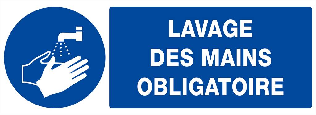 PANNEAU LAVAGE DES MAINS OBLIGATOIRE 330X120MM TALIAPLAST - 626520
