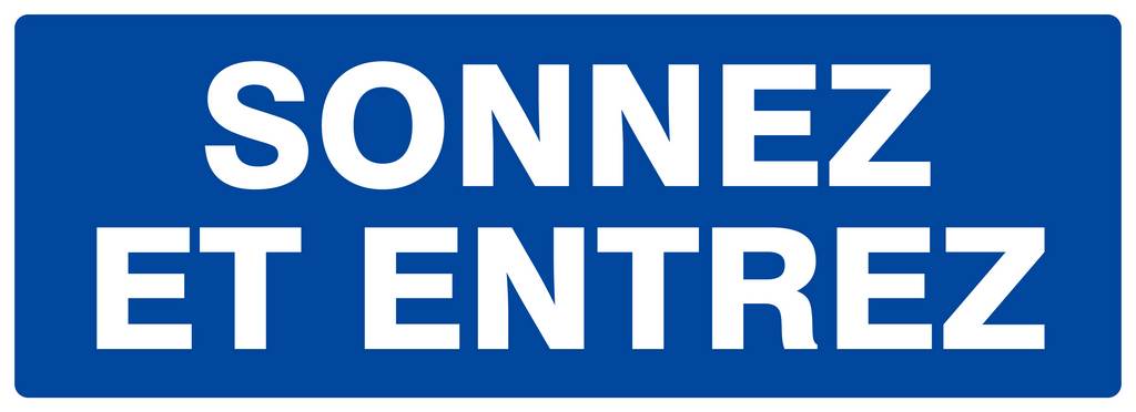 Panneau rigide SONNEZ ET ENTREZ 330X120MM TALIAPLAST - 626631