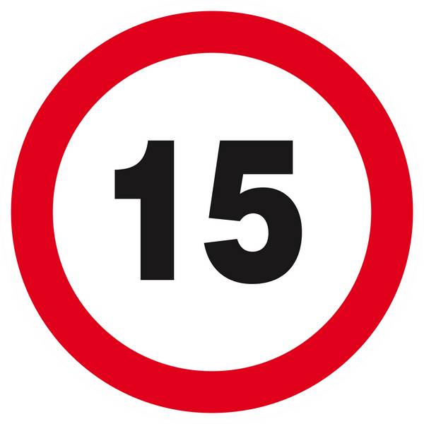 Panneau rigide INTERDIT DE ROULER A PLUS DE 15 KM/H Ø180MM TALIAPLAST - 627261