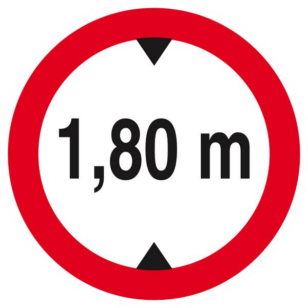 Panneau rigide INTERDIT AUX VEHICULES DE PLUS DE 1.80M DE HAUT D.180mm TALIAPLAST - 627272