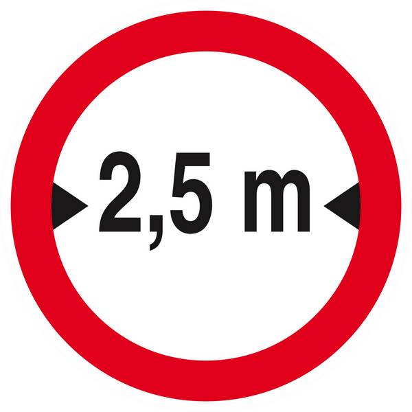 Panneau rigide INTERDIT AUX VEHICULES DE PLUS DE 2.50M DE LARGE D180mm TALIAPLAST - 627279