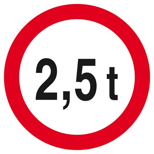 Panneau rigide INTERDIT AUX PLUS DE +2.5 TONNES Ø180MM TALIAPLAST - 627282