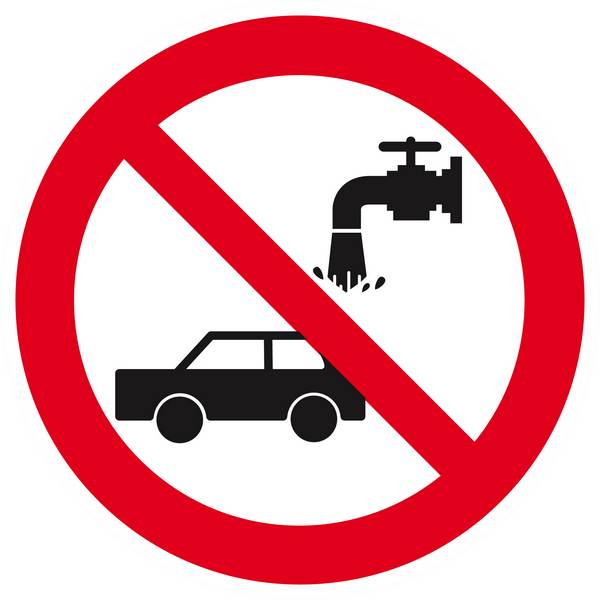 Panneau rigide INTERDIT DE LAVER LES VOITURES Ø180MM TALIAPLAST - 627306