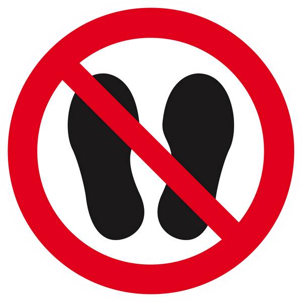 Panneau rigide NE PAS MARCHER OU STATIONNER A CET ENDROIT Ø180MM TALIAPLAST - 627351