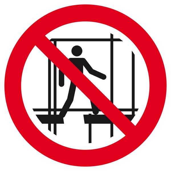 Panneau rigide NE PAS UTILISER UN ECHAFAUDAGE INCOMPLET Ø180MM TALIAPLAST - 627352