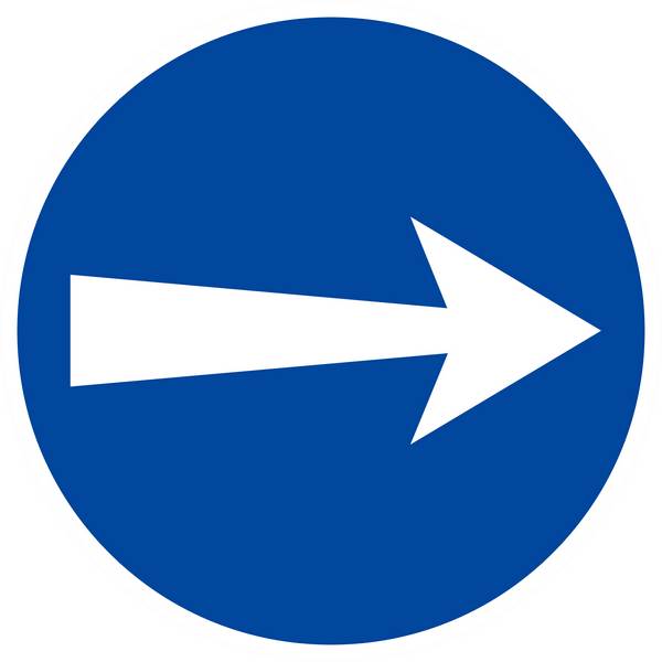 Panneau rigide SENS OBLIGATOIRE (VERS LA DROITE) Ø180MM TALIAPLAST - 627530