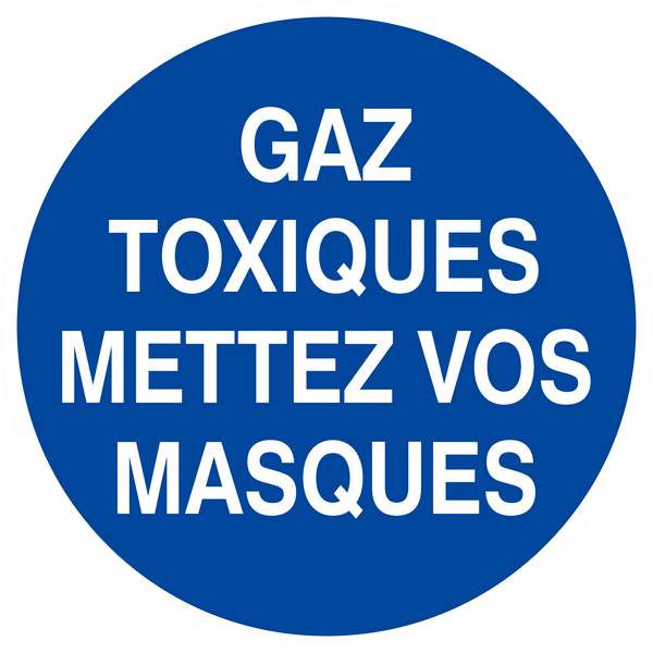 Panneau rigide GAZ TOXIQUES, METTEZ VOS MASQUES Ø180MM TALIAPLAST - 627537