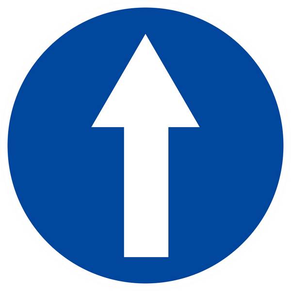 Panneau rigide SENS OBLIGATOIRE (TOUT DROIT) Ø180MM TALIAPLAST - 627578