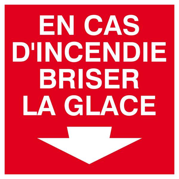 PANNEAU EN CAS D'INCENDIE BRISER LA GLACE 200X200MM TALIAPLAST - 628107