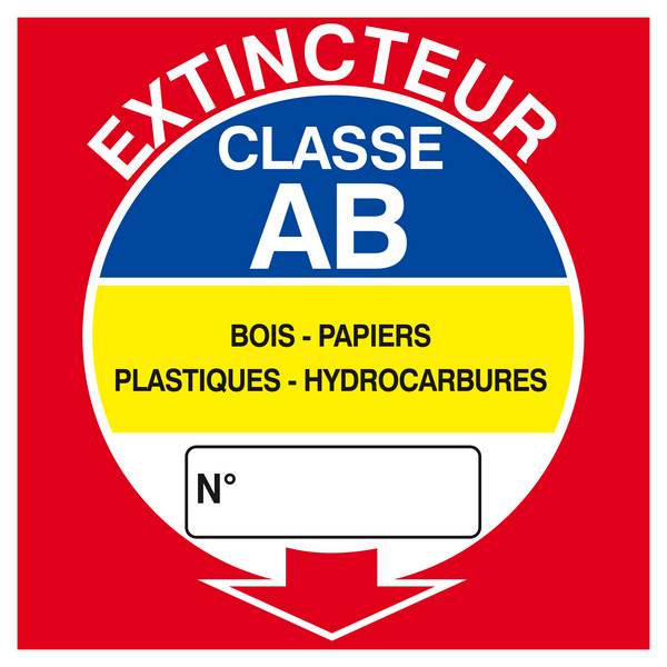 PANNEAU EXTINCTEUR CLASSE AB 200X200MM TALIAPLAST - 628115