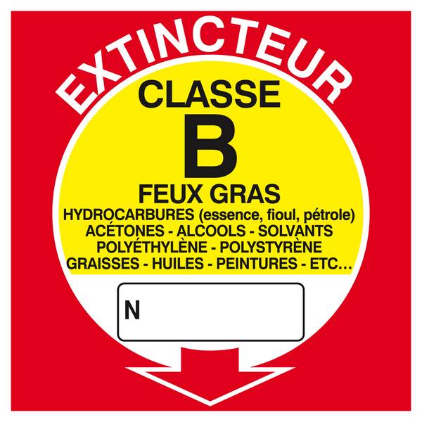 PANNEAU EXTINCTEUR CLASSE B 200X200MM TALIAPLAST - 628116