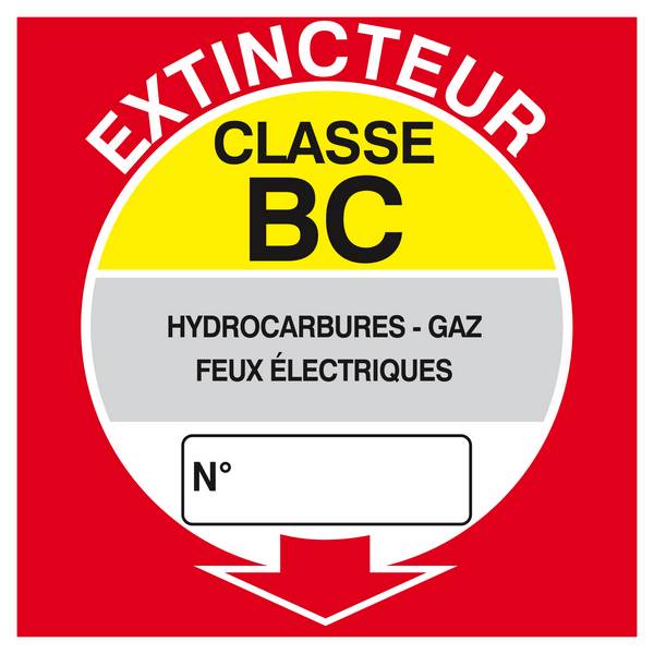 PANNEAU EXTINCTEUR CLASSE BC 200X200MM TALIAPLAST - 628117