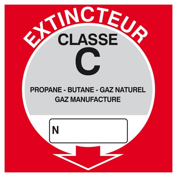 PANNEAU EXTINCTEUR CLASSE C 200X200MM TALIAPLAST - 628118
