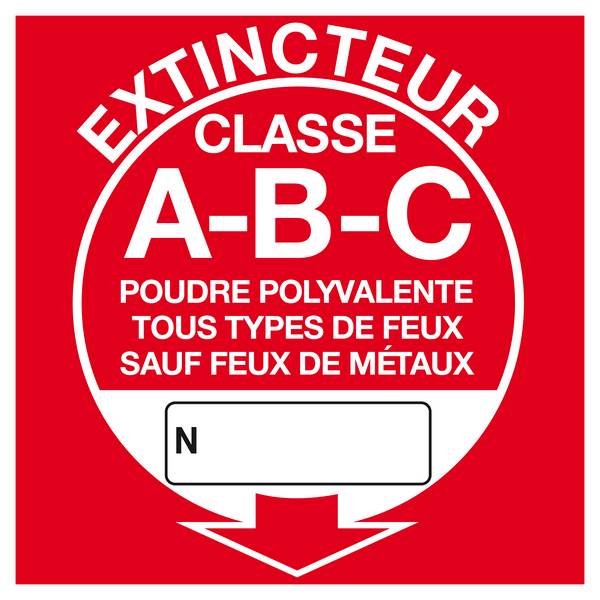 PANNEAU EXTINCTEUR CLASSE A-B-C 200X200MM TALIAPLAST - 628120