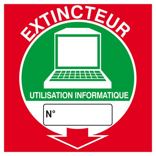 PANNEAU EXTINCTEUR UTILISATION INFORMATIQUE 200X200MM TALIAPLAST - 628122