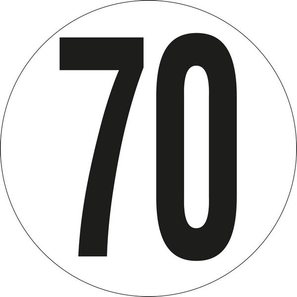 VEHICULES LIMITES A 70KM/H ADHESIF D.200mm TALIAPLAST - 628212