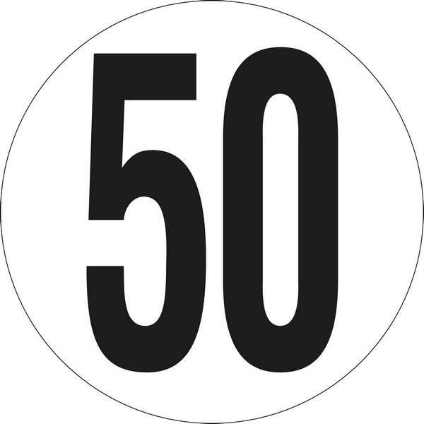 PANNEAU VITESSE LIMITEE A 50KM/H ADHESIF Ø200 TALIAPLAST - 628242