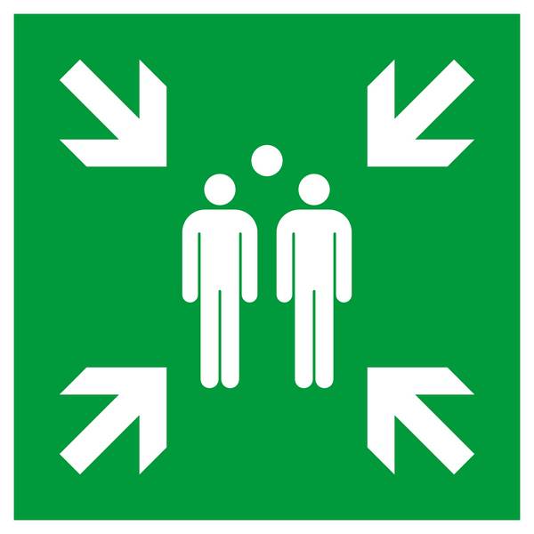 PANNEAU POINT DE RASSEMBLEMENT APRES EVACUATION 200X200MM TALIAPLAST - 628403