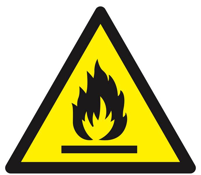 Panneau rigide DANGER, MATIERES INFLAMMABLES 300X300X300MM TALIAPLAST - 629304