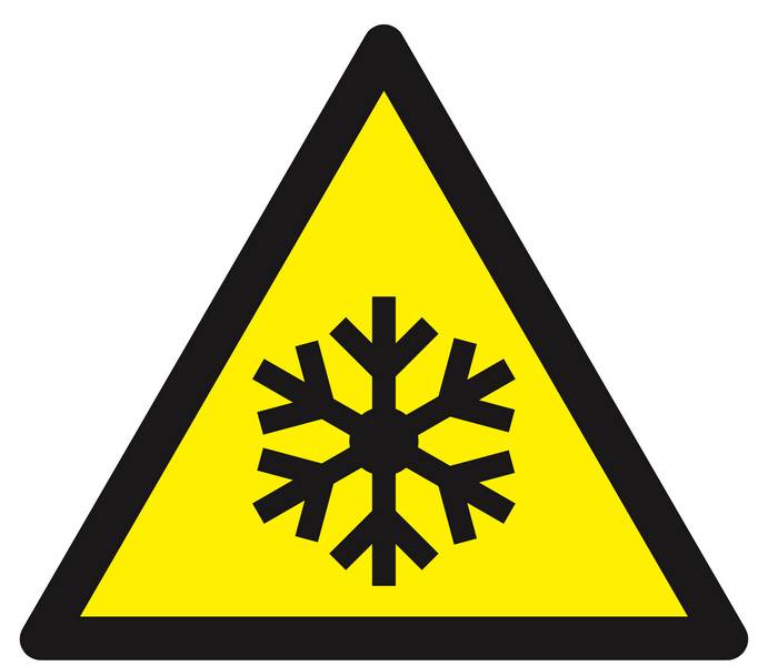 Panneau rigide DANGER, BASSES TEMPERATURES COND° DE GEL 300X300X300mm TALIAPLAST - 629315