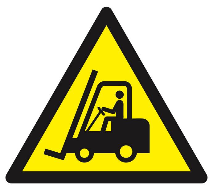 Panneau rigide DANGER, CHAR. ELEVATEURS/VEH. INDUSTRIELS 300x300x300mm TALIAPLAST - 629316