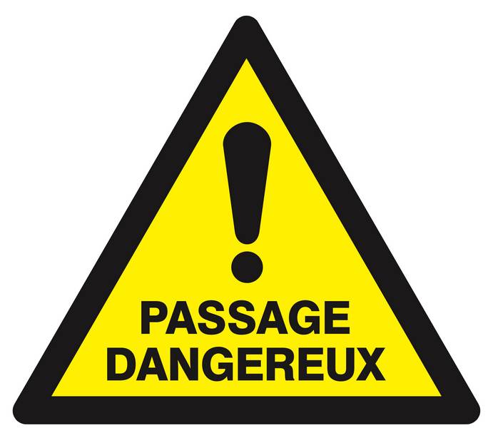 Panneau rigide DANGER PASSAGE DANGEREUX 300X300X300MM TALIAPLAST - 629326