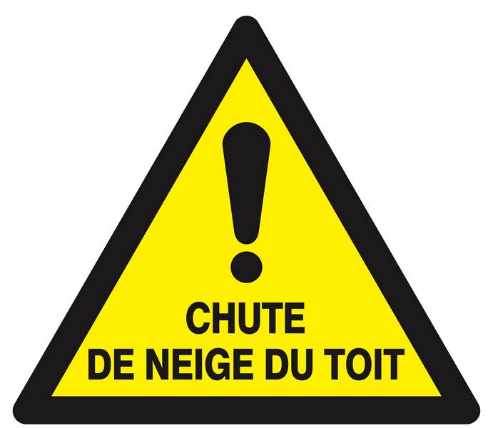 Panneau rigide DANGER CHUTE DE NEIGE DU TOIT 300X300X300MM TALIAPLAST - 629328