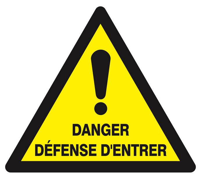 Panneau rigide DANGER DEFENSE D'ENTRER 300X300X300MM TALIAPLAST - 629332