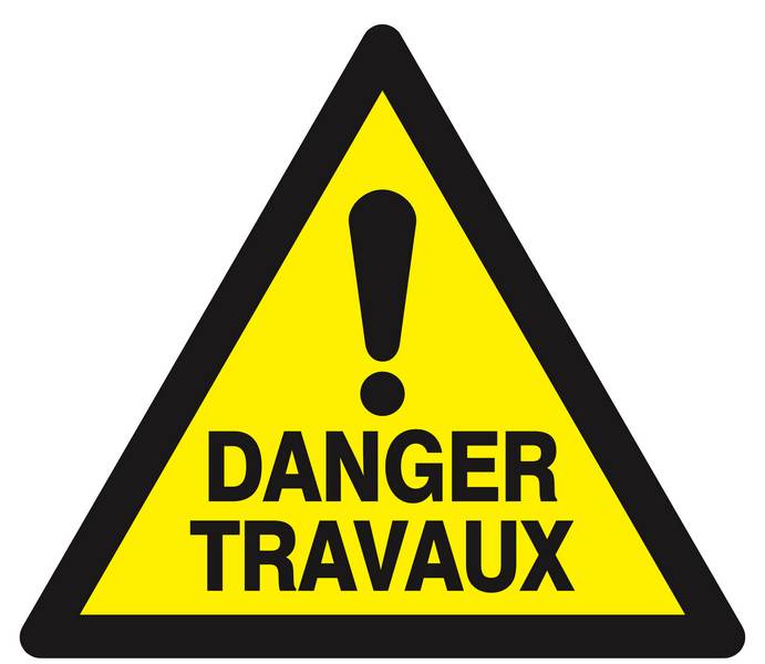 Panneau rigide DANGER TRAVAUX 300X300X300MM TALIAPLAST - 629334