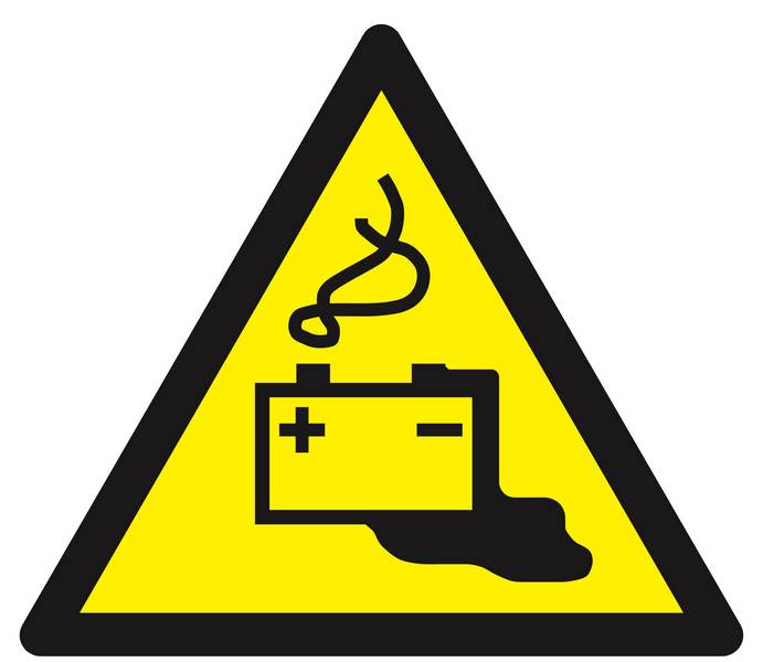 Panneau rigide DANGER, CHARGE DE LA BATTERIE EN COURS 300X300X300MM TALIAPLAST - 629335