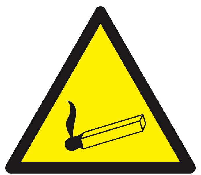 Panneau rigide DANGER FLAMME NUE MATIERE INFLAMMABLE 300X300X300MM TALIAPLAST - 629339