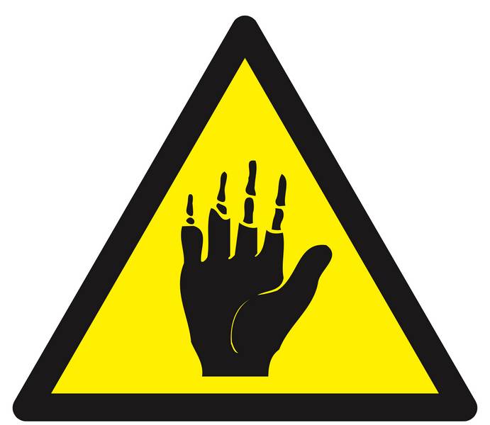 Panneau rigide DANGER PRODUIT CORROSIF POUR LES MAINS 300X300X300MM TALIAPLAST - 629361