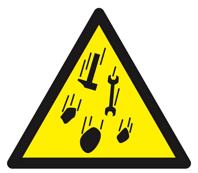 Panneau rigide DANGER RISQUE DE CHUTE DE MATERIEL 100X100X100MM TALIAPLAST - 629910