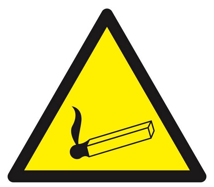 Panneau rigide DANGER FLAMME NUE MATIERE INFLAMMABLE 100X100X100MM TALIAPLAST - 629925