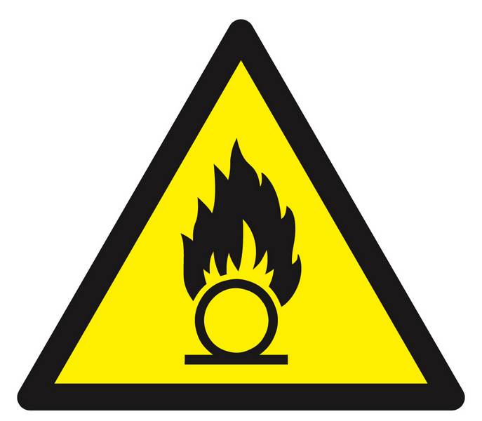 Panneau rigide DANGER, SUBSTANCES COMBURANTES 100X100X100MM TALIAPLAST - 629930