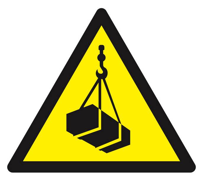 Panneau rigide DANGER, CHARGES SUSPENDUES 100X100X100MM TALIAPLAST - 629934