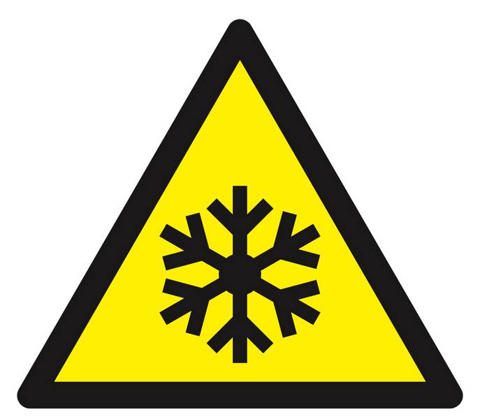 Panneau rigide DANGER, BASSES TEMPERATURES COND° DE GEL 100X100X100mm TALIAPLAST - 629935