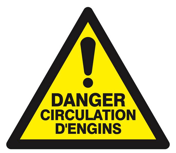 Panneau rigide DANGER CIRCULATION D'ENGINS 100X100X100MM TALIAPLAST - 629937