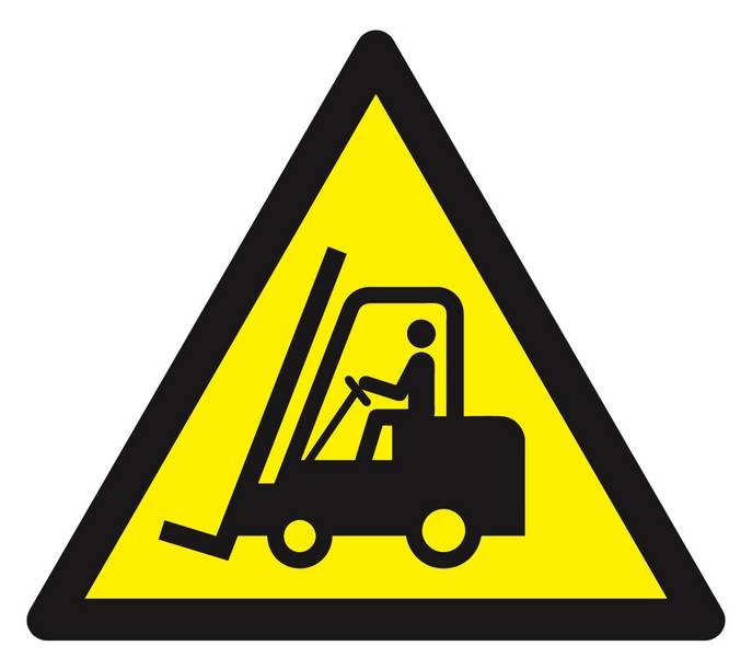 Panneau rigide DANGER, CHAR. ELEVATEURS/VEH. INDUSTRIELS 100x100x100mm TALIAPLAST - 629941