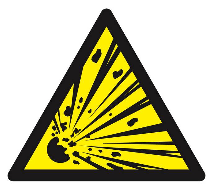 Panneau rigide DANGER, MATIERES EXPLOSIVES 100X100X100MM TALIAPLAST - 629946