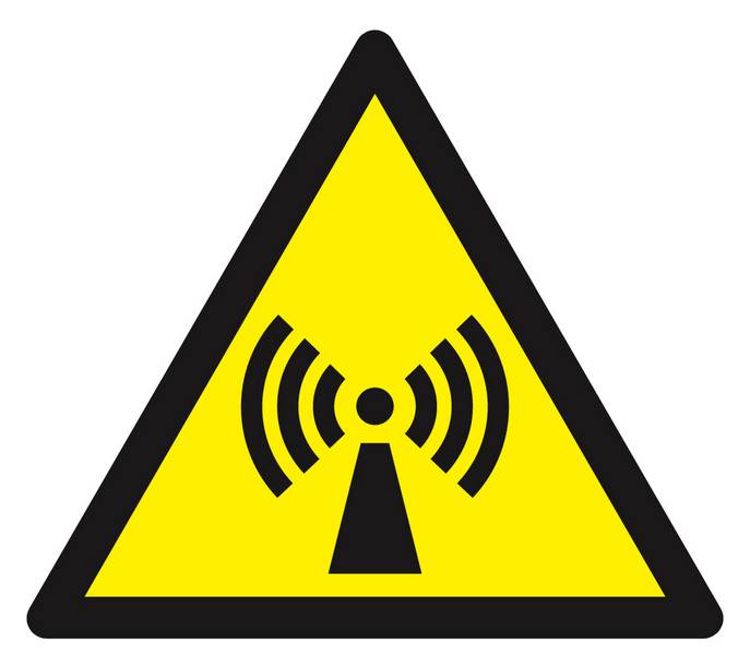 Panneau rigide DANGER, RADIATIONS NON IONISANTES 100X100X100MM TALIAPLAST - 629949