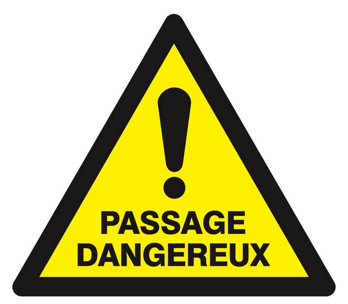 Panneau rigide DANGER PASSAGE DANGEREUX 100X100X100MM TALIAPLAST - 629955