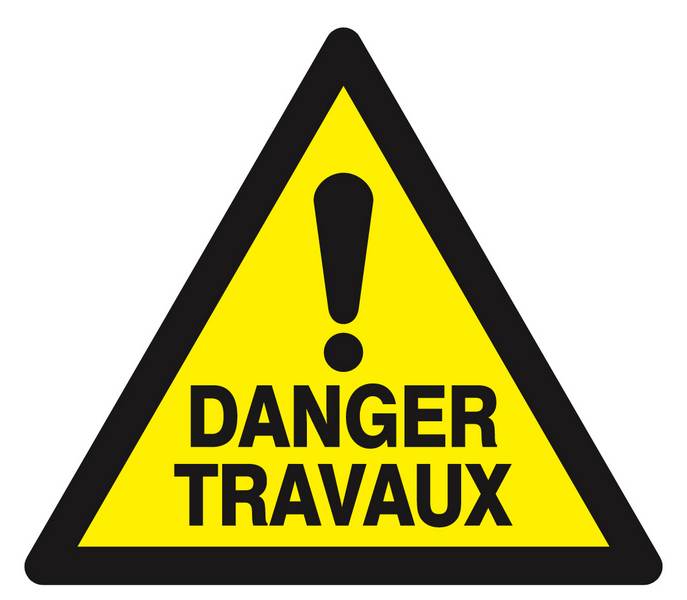 Panneau rigide DANGER TRAVAUX 100X100X100MM TALIAPLAST - 629962